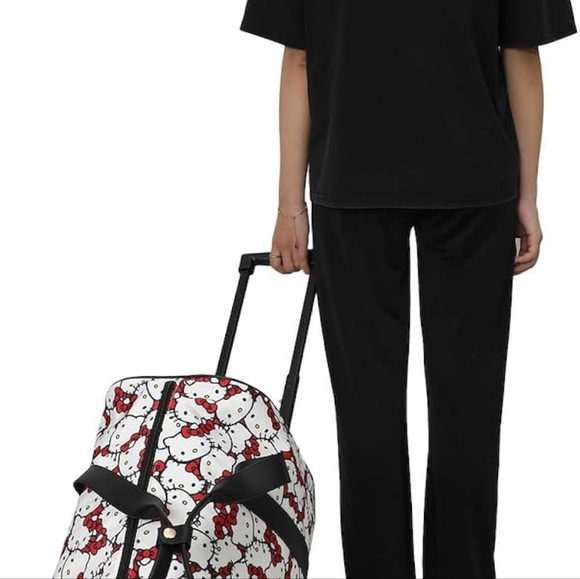 COPY - Hello Kitty Rolling Duffle Bag Travel Luggage With Wheels And Pull Handle - Picture 7 of 11